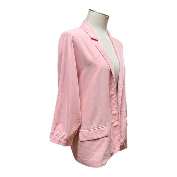 Chico's Open Front 3/4 Sleeve Modal Blazer Soft Pink Large - Picture 6 of 7